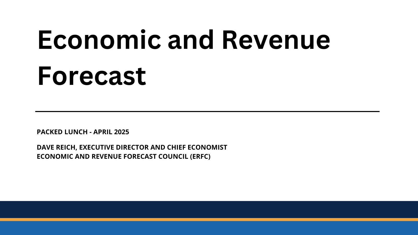 Packed Lunch - April 2025 - Economic and Revenue Forecast