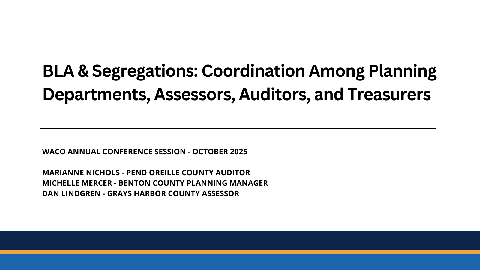 WACO Conference 2025 - BLAs and Segregations